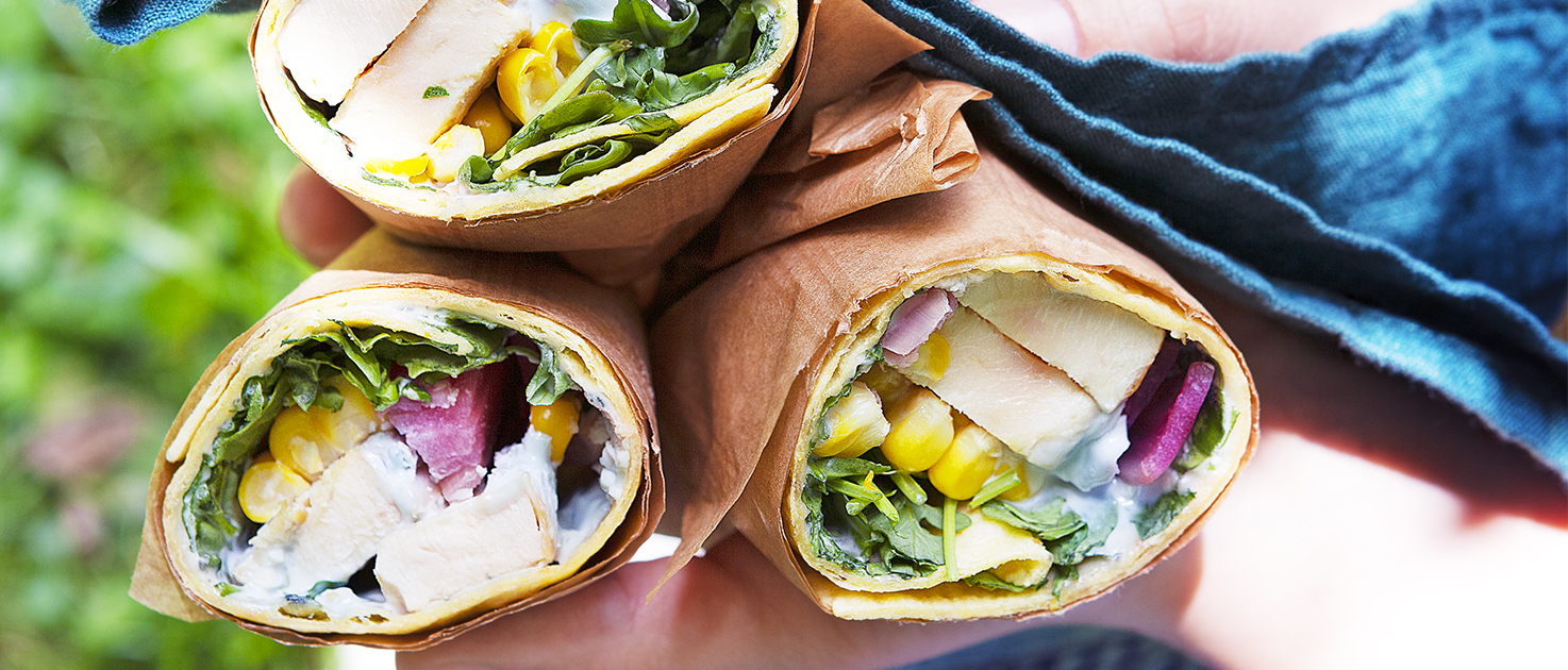 Chicken wrap with SAINT AGUR® blue crème | The Cheese Lover